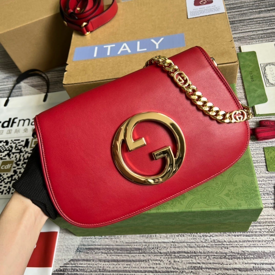 1:1 Replica Gucci Blondie Shoulder Bag Red For Women, Women's Bags 11in/28cm GG - Image 6