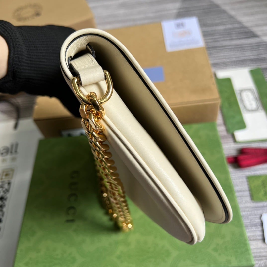 1:1 Replica Gucci Blondie Shoulder Bag White For Women, Women's Bags 11in/28cm GG 699268 UXX0G 9022 - Image 5