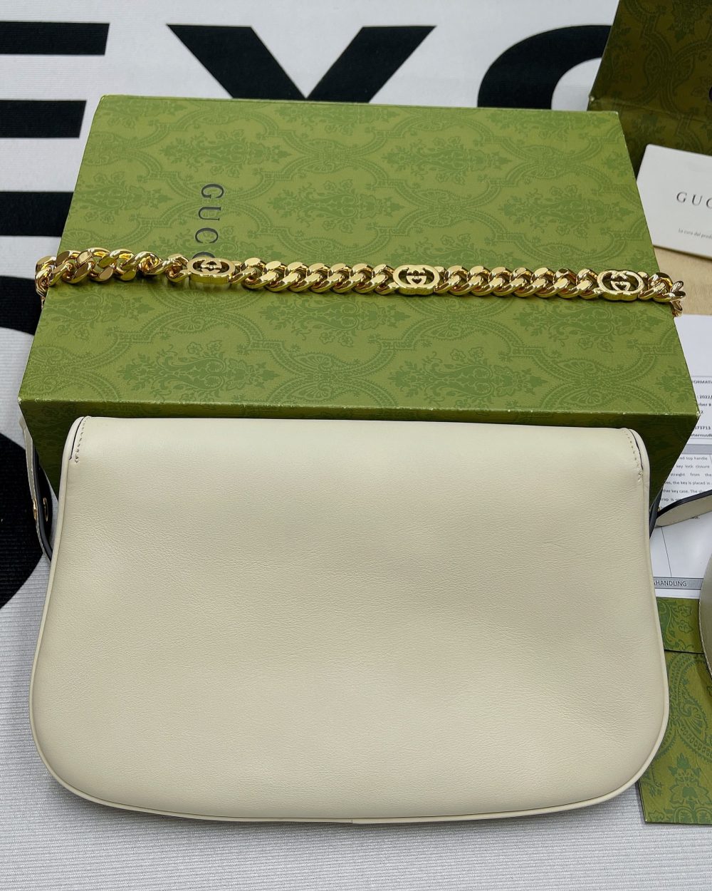 1:1 Replica Gucci Blondie Shoulder Bag White For Women, Women's Bags 11in/28cm GG 699268 UXX0G 9022