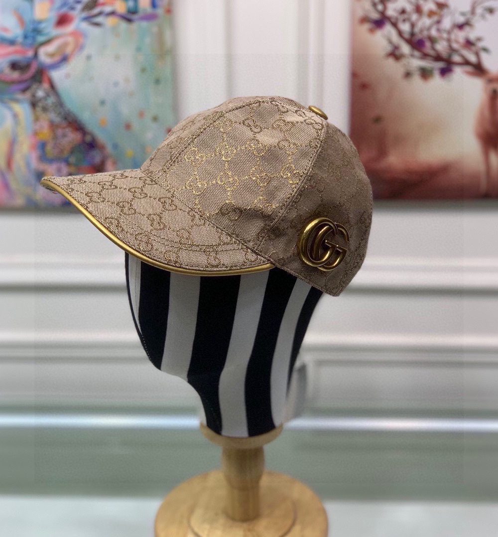 Gucci Canvas Baseball Hat Beige GG Hat