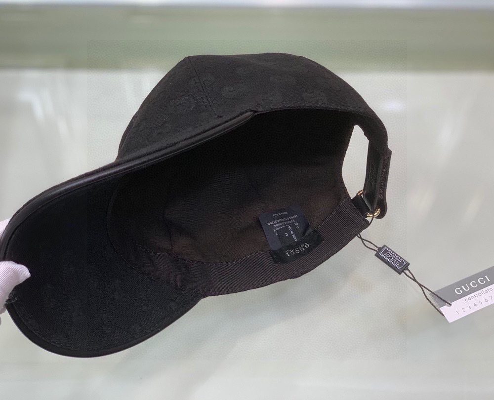 Gucci Canvas Baseball Hat Black GG Hat