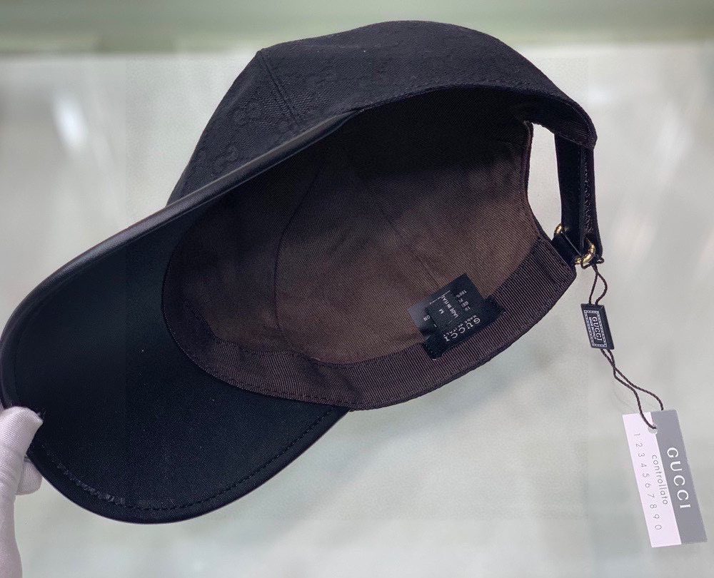Gucci Canvas Baseball Hat Black GG Hat