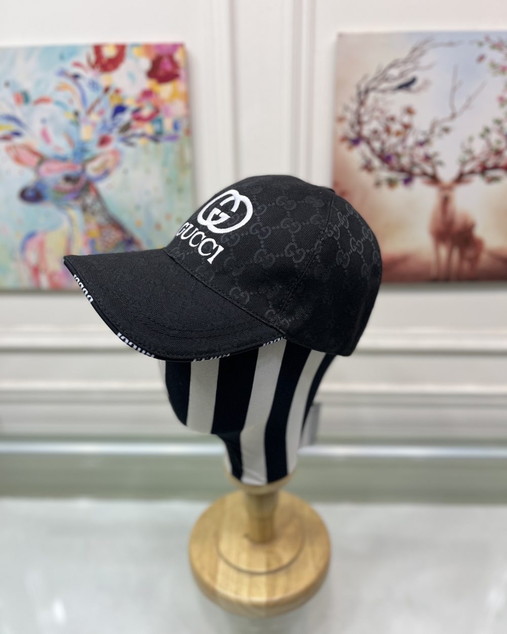Gucci Canvas Baseball Hat Black GG Hat