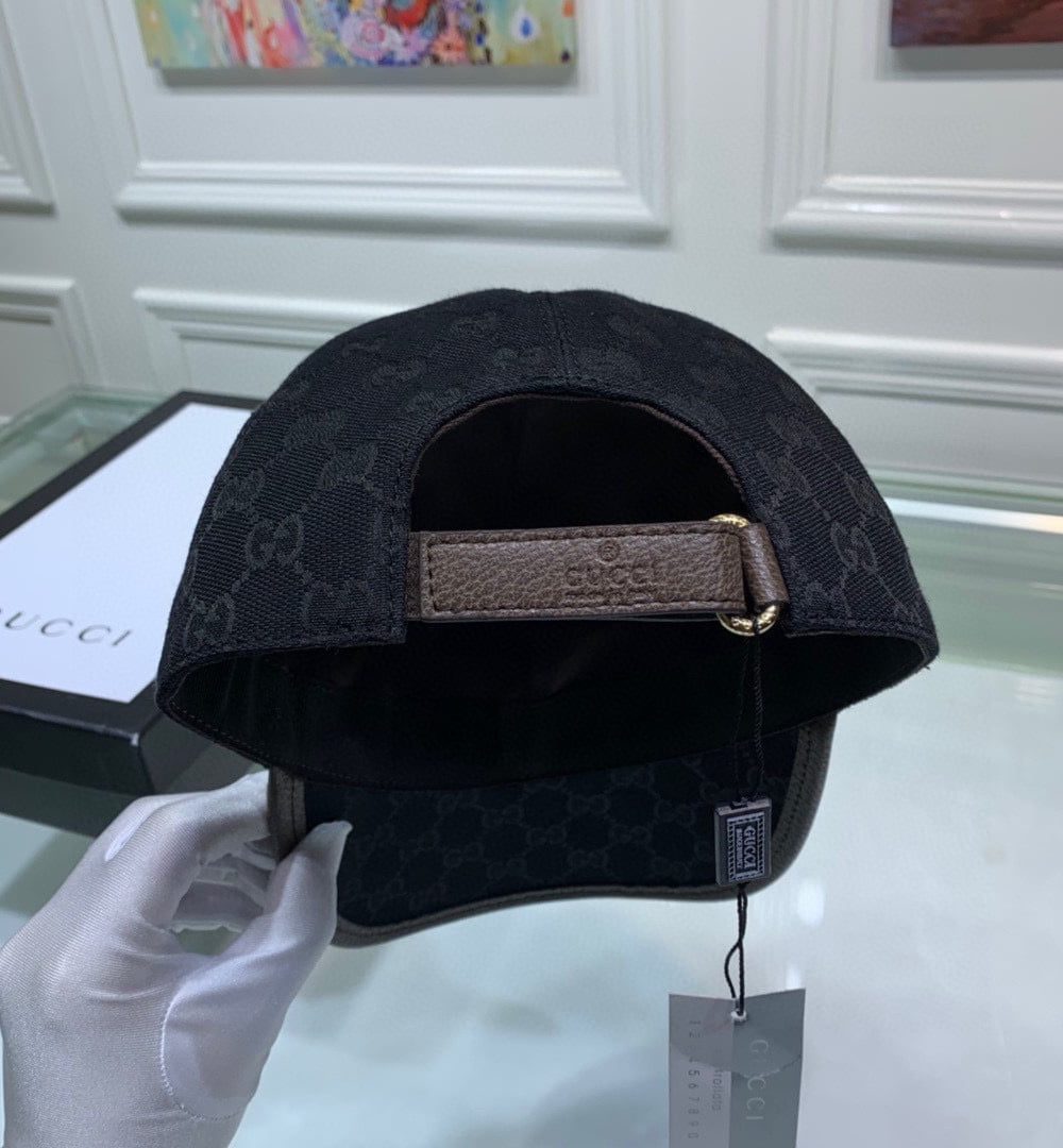 Gucci Canvas Baseball Hat Black GG Hat