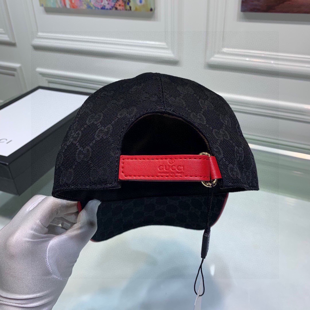 Gucci Canvas Baseball Hat Black GG Hat - Image 2