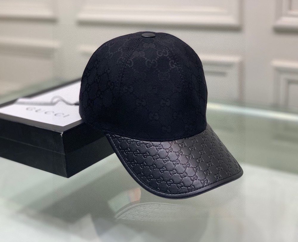 Gucci Canvas Baseball Hat Black GG Hat