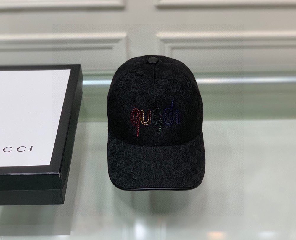 Gucci Canvas Baseball Hat Black GG Hat