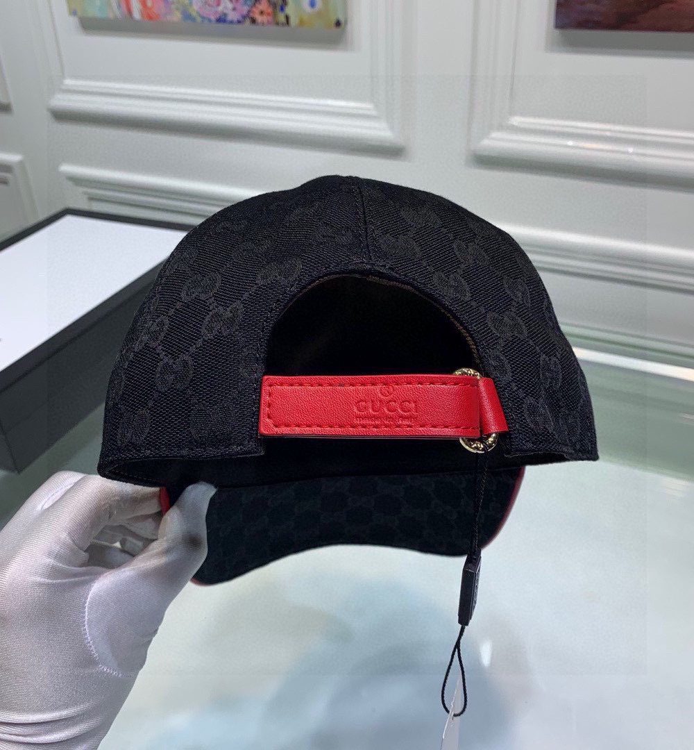 Gucci Canvas Baseball Hat Black GG Hat