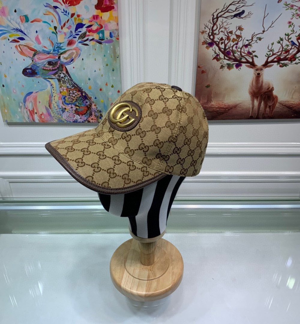 Gucci Canvas Baseball Hat Brown GG Hat