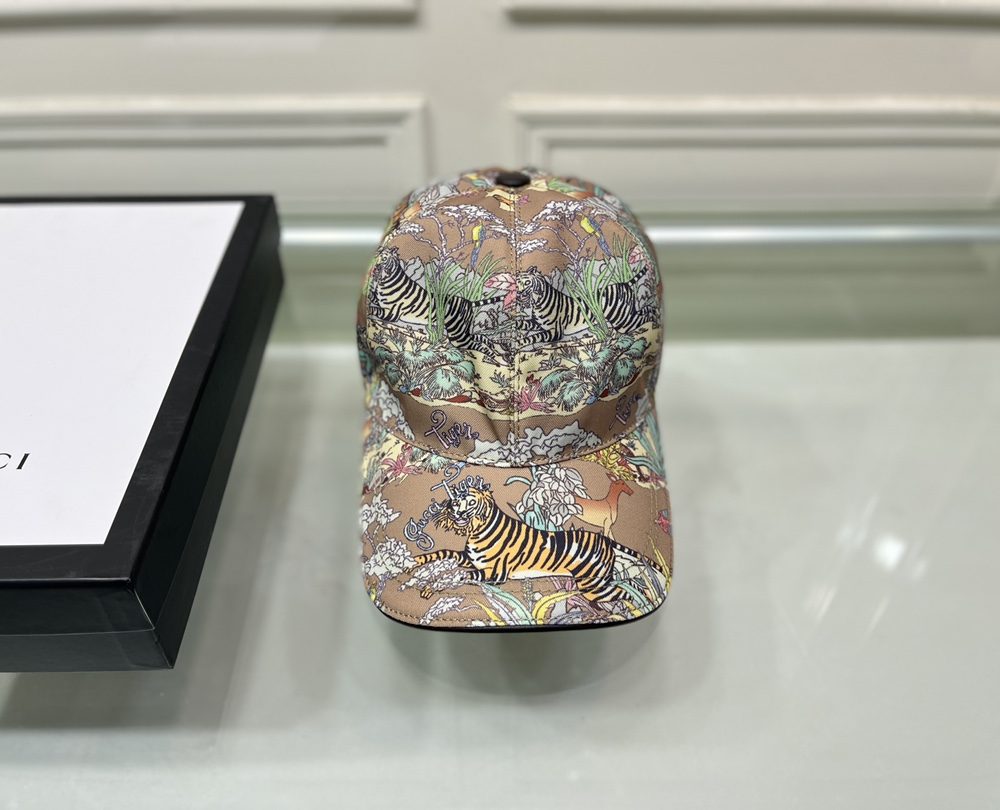Gucci Canvas Baseball Hat Tiger Colorful GG Hat