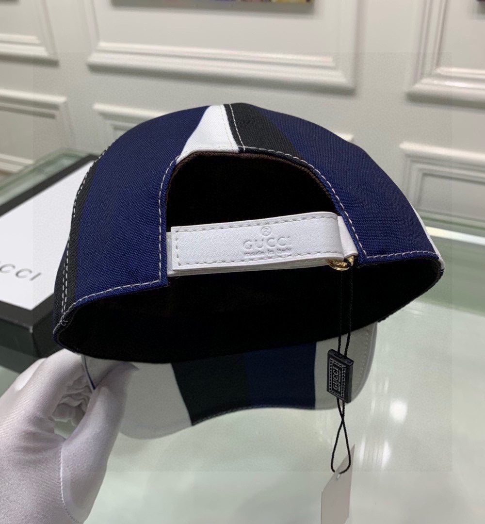 Gucci Canvas Baseball Hat White/Blue GG Hat