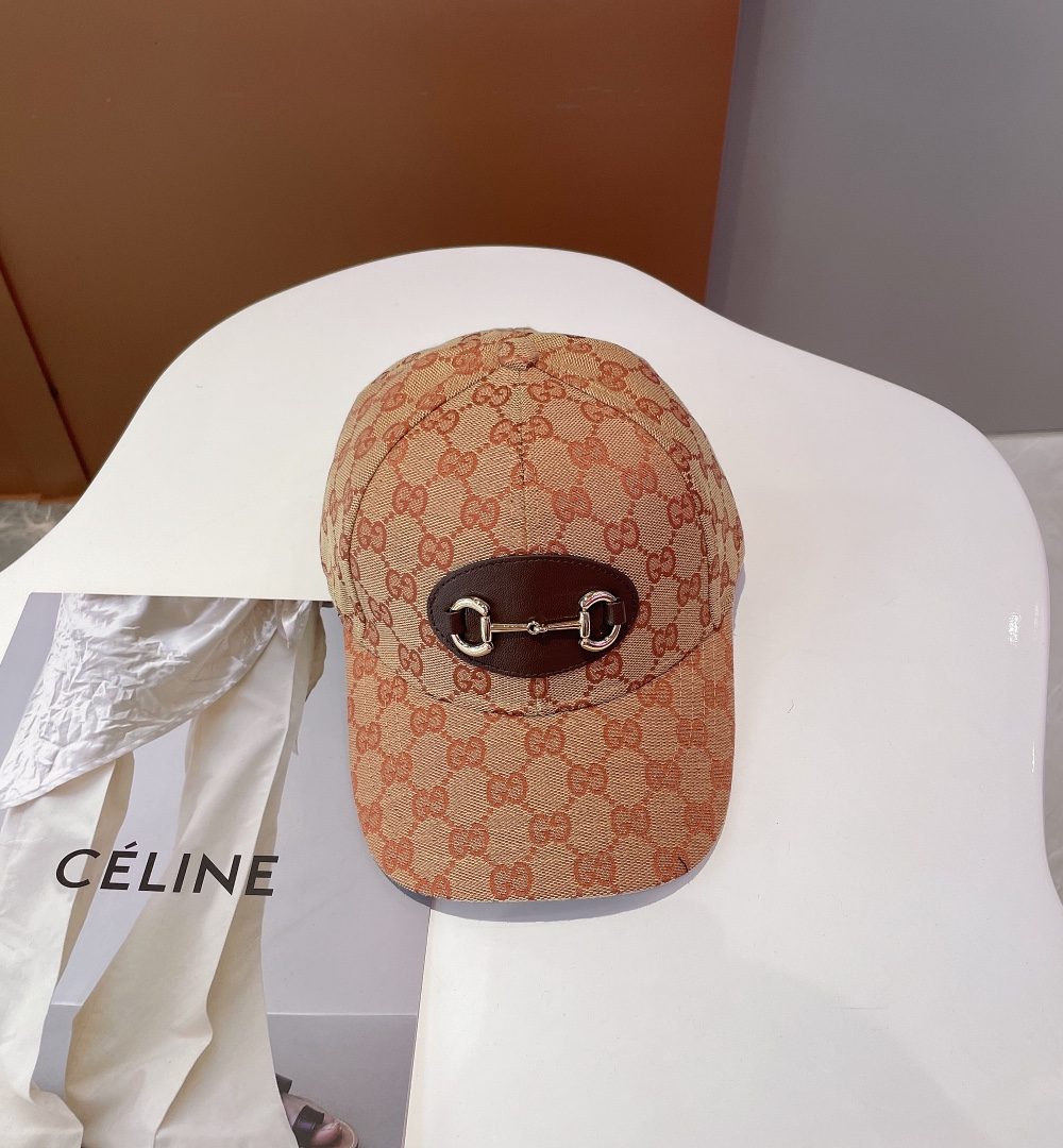 Gucci Canvas Baseball Hat With Horsebit Beige GG Hat