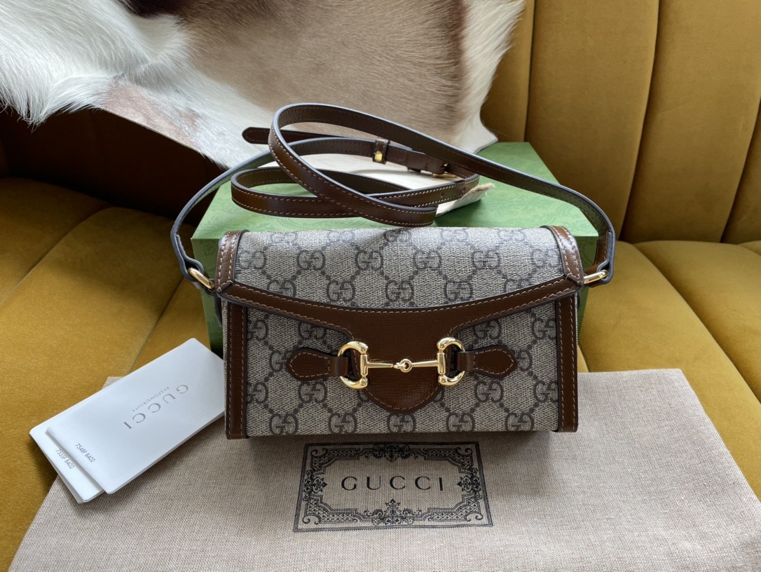 1:1 Replica Gucci Children's Horsebit 1955 Mini Bag Beige For Women, Women's Bags 7in/18cm GG 699296 92TCG 8563