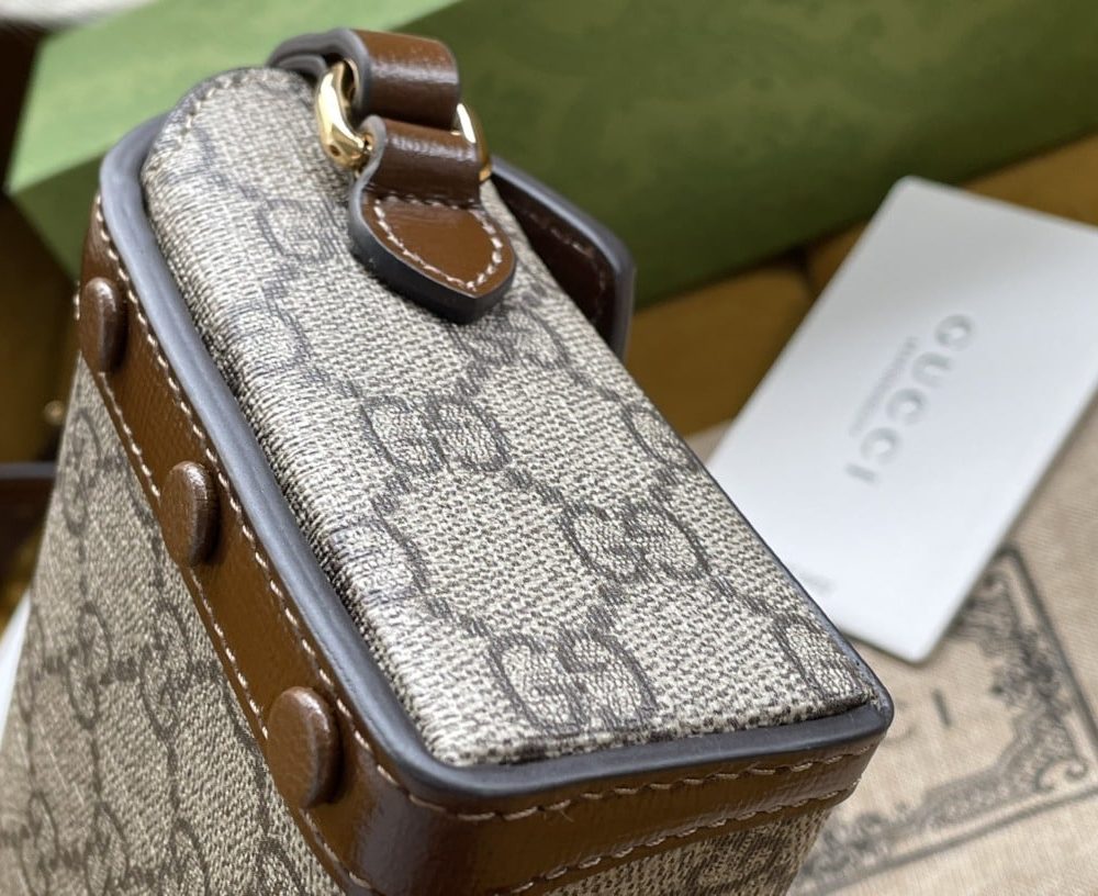 1:1 Replica Gucci Children's Horsebit 1955 Mini Bag Beige For Women, Women's Bags 7in/18cm GG‎ ‎699296 92TCG 8563