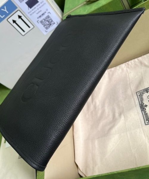 1:1 Replica Gucci Clutch With Gucci Logo Black For Men 12in/31cm  GG