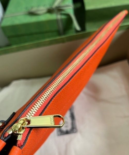 1:1 Replica Gucci Clutch With Gucci Logo Orange For Men 12in/31cm  GG
