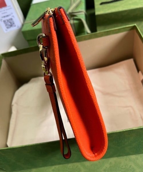1:1 Replica Gucci Clutch With Gucci Logo Orange For Men 12in/31cm  GG