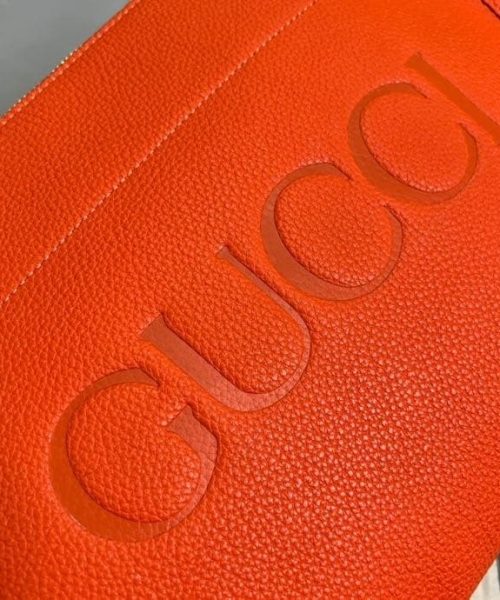 1:1 Replica Gucci Clutch With Gucci Logo Orange For Men 12in/31cm  GG