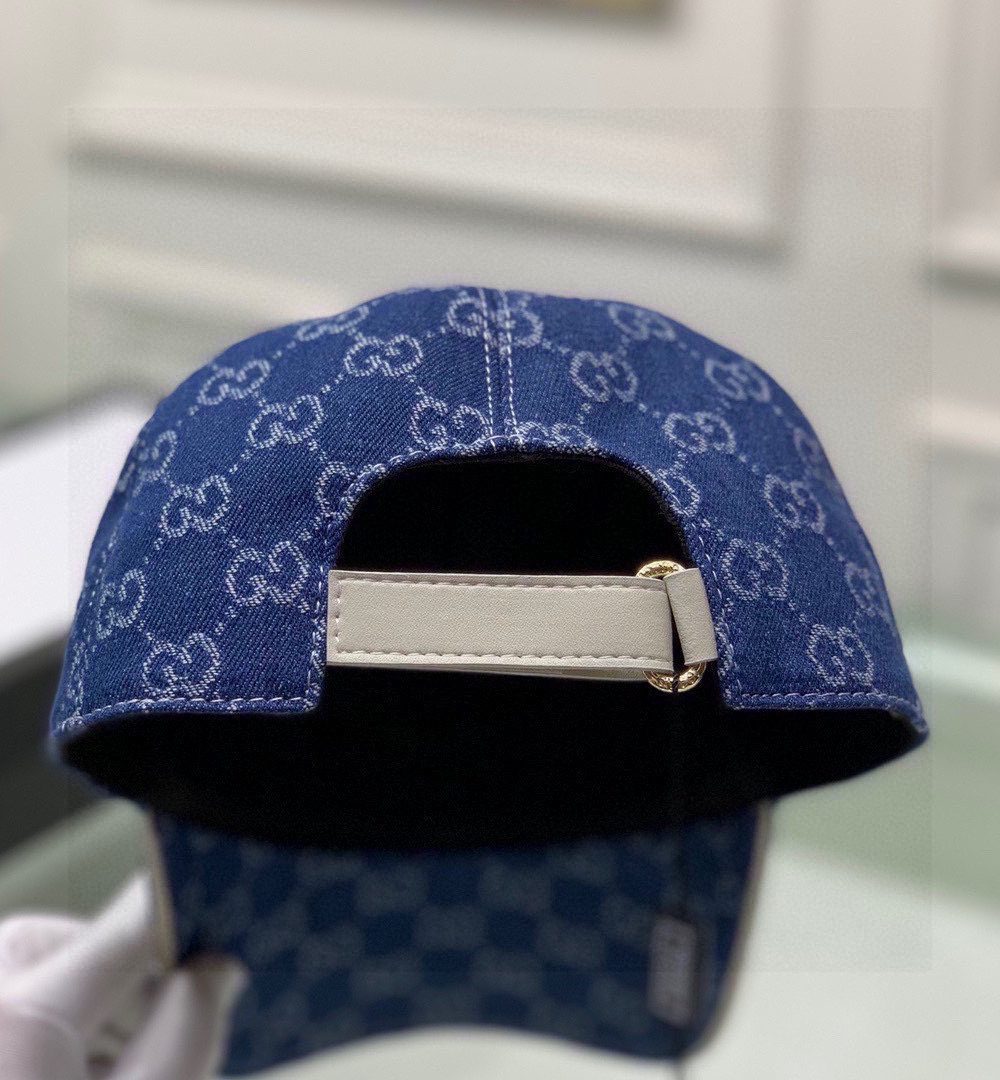 Gucci Denim Baseball Hat Blue GG Hat