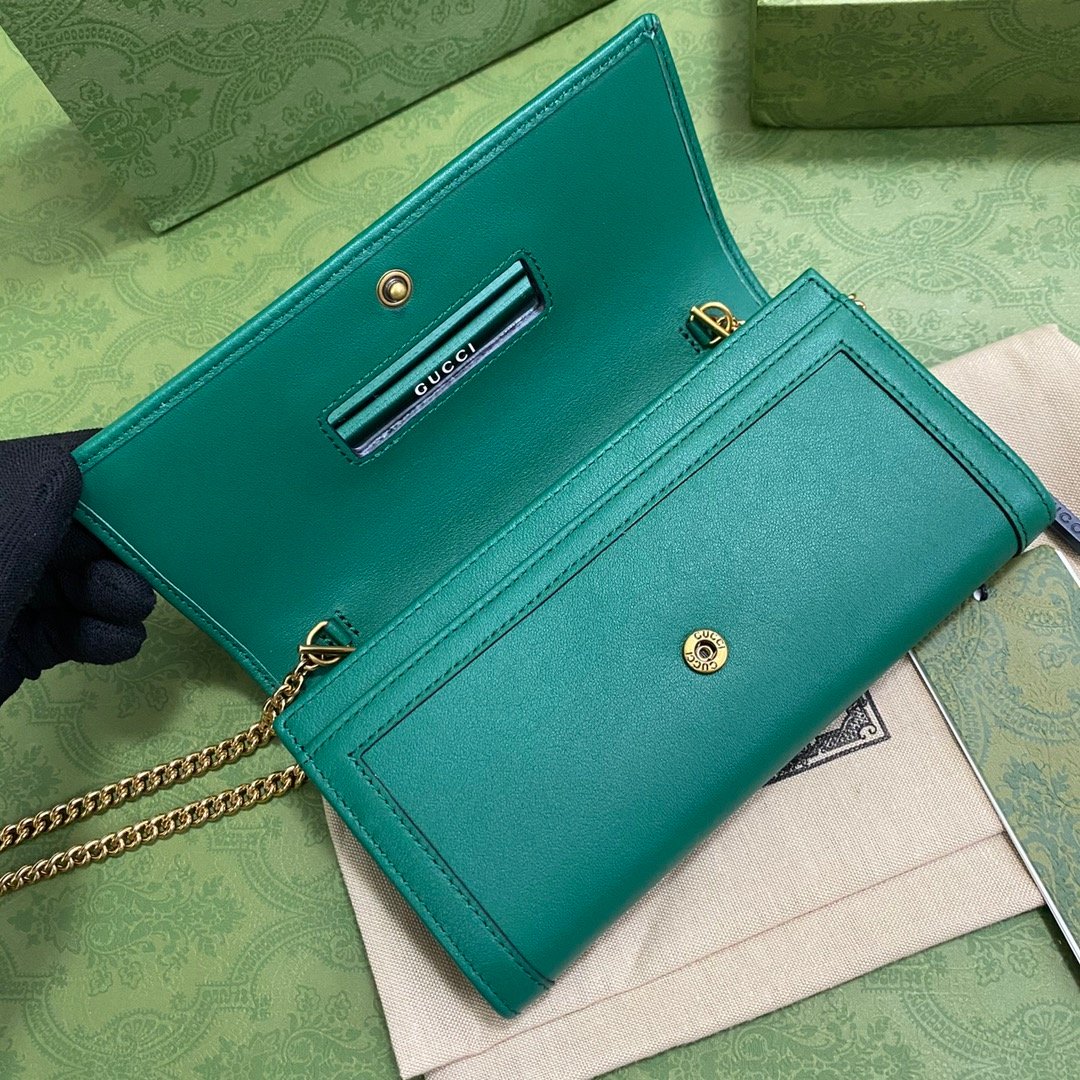 1:1 Replica Gucci Diana Chain Wallet With Bamboo Green For Women, Women's Bags 7.4in/19cm GG - Image 7