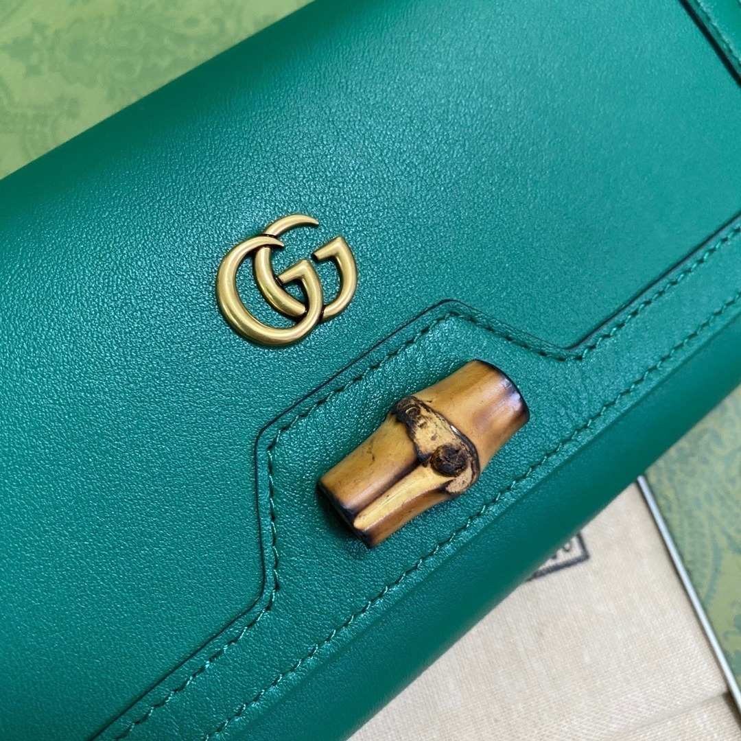 1:1 Replica Gucci Diana Chain Wallet With Bamboo Green For Women, Women's Bags 7.4in/19cm GG - Image 5