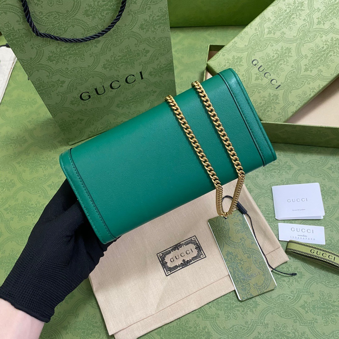 1:1 Replica Gucci Diana Chain Wallet With Bamboo Green For Women, Women's Bags 7.4in/19cm GG - Image 6