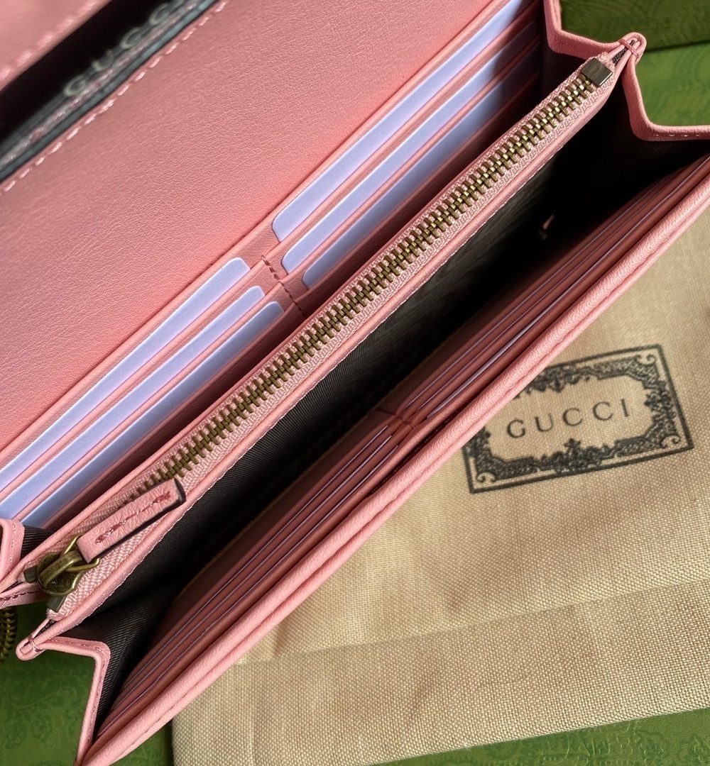 1:1 Replica Gucci Diana Chain Wallet With Bamboo Pink For Women, Women's Bags 7.4in/19cm GG