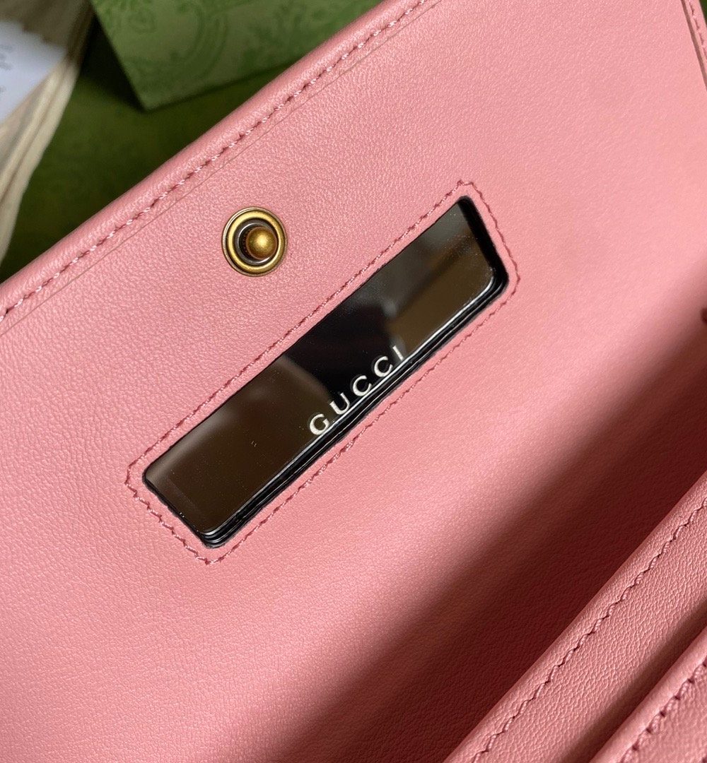 1:1 Replica Gucci Diana Chain Wallet With Bamboo Pink For Women, Women's Bags 7.4in/19cm GG