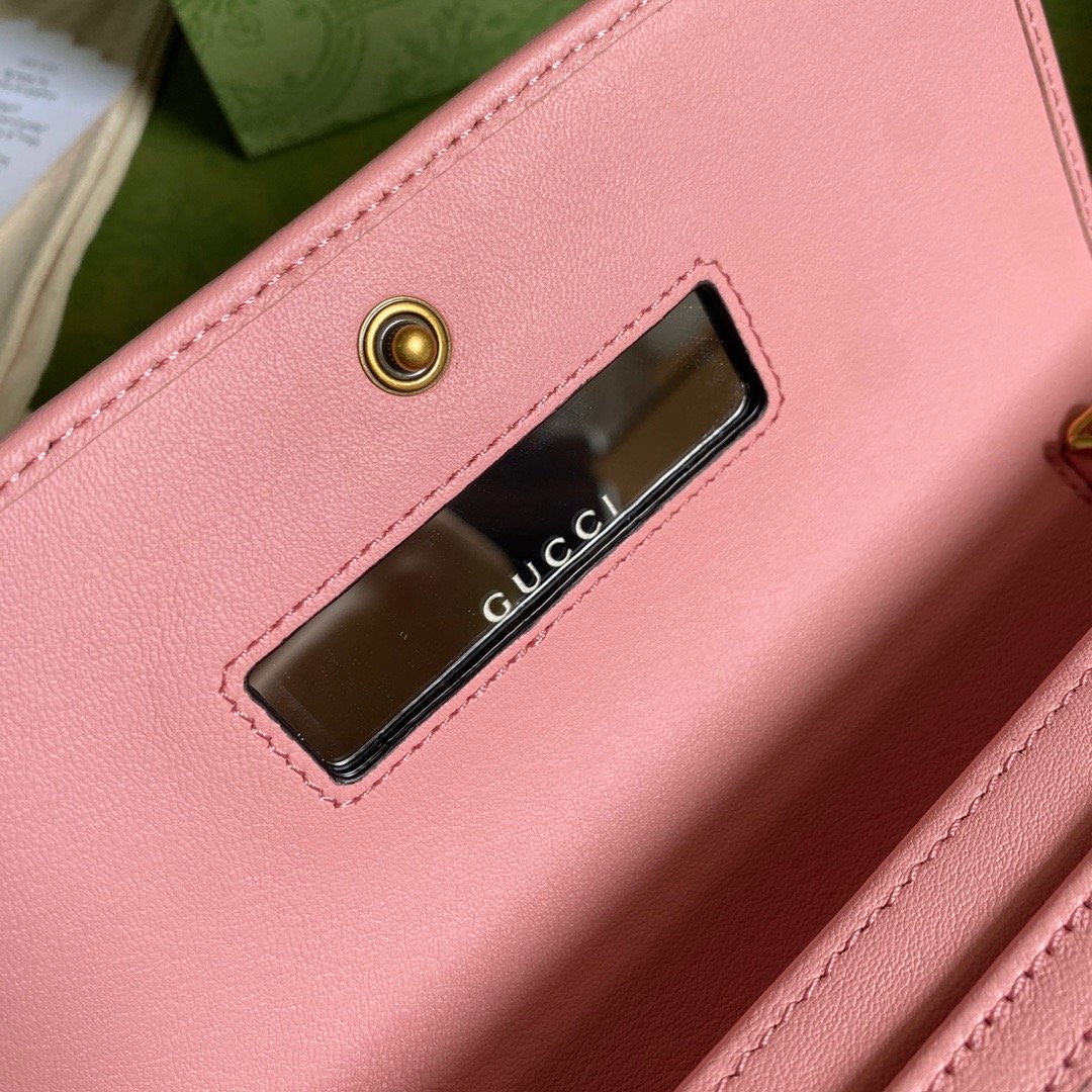 1:1 Replica Gucci Diana Chain Wallet With Bamboo Pink For Women, Women's Bags 7.4in/19cm GG - Image 7