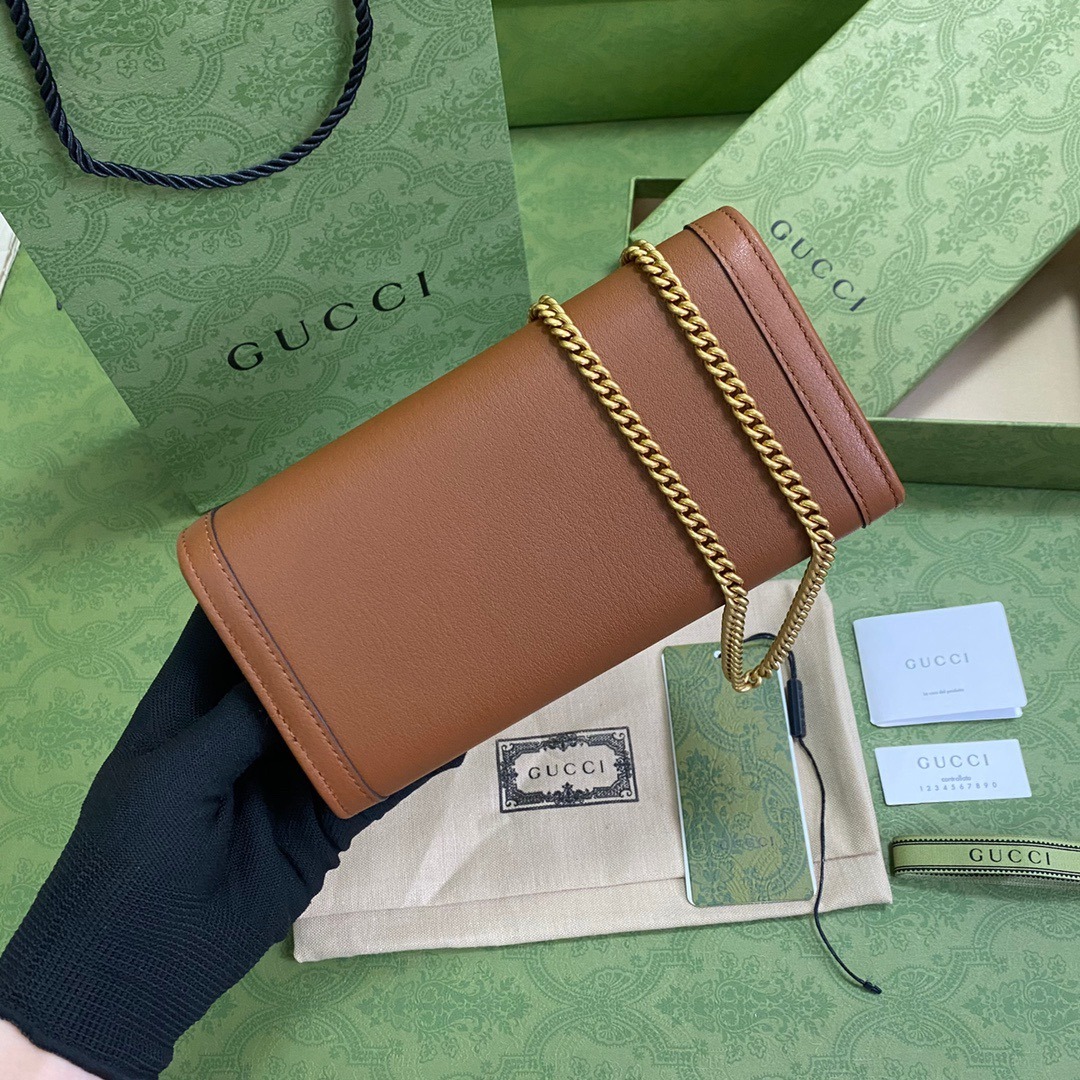 1:1 Replica Gucci Diana Chain Wallet With Bamboo Red For Women, Women's Bags 7.4in/19cm GG - Image 8