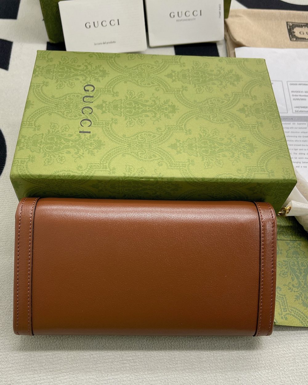 1:1 Replica Gucci Diana Chain Wallet With Bamboo Red For Women, Women's Bags 7.4in/19cm GG