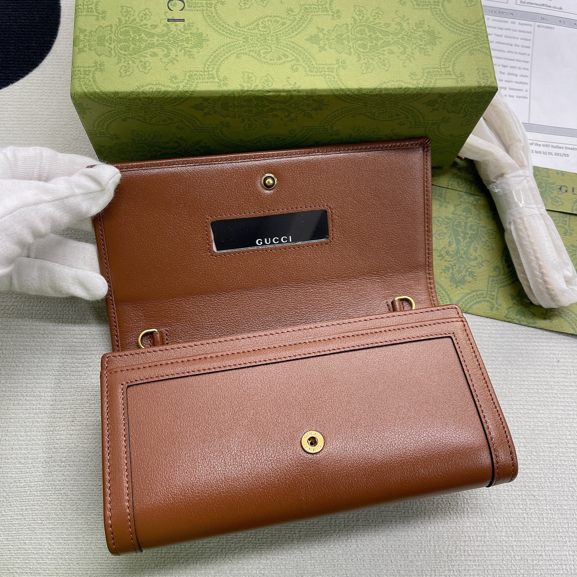 1:1 Replica Gucci Diana Chain Wallet With Bamboo Red For Women, Women's Bags 7.4in/19cm GG - Image 12