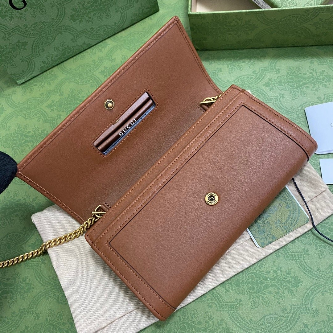 1:1 Replica Gucci Diana Chain Wallet With Bamboo Red For Women, Women's Bags 7.4in/19cm GG - Image 11