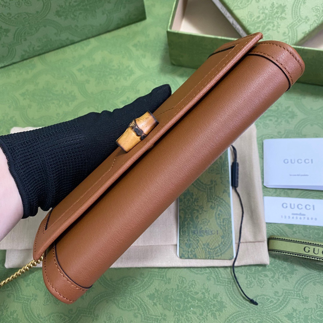 1:1 Replica Gucci Diana Chain Wallet With Bamboo Red For Women, Women's Bags 7.4in/19cm GG - Image 7