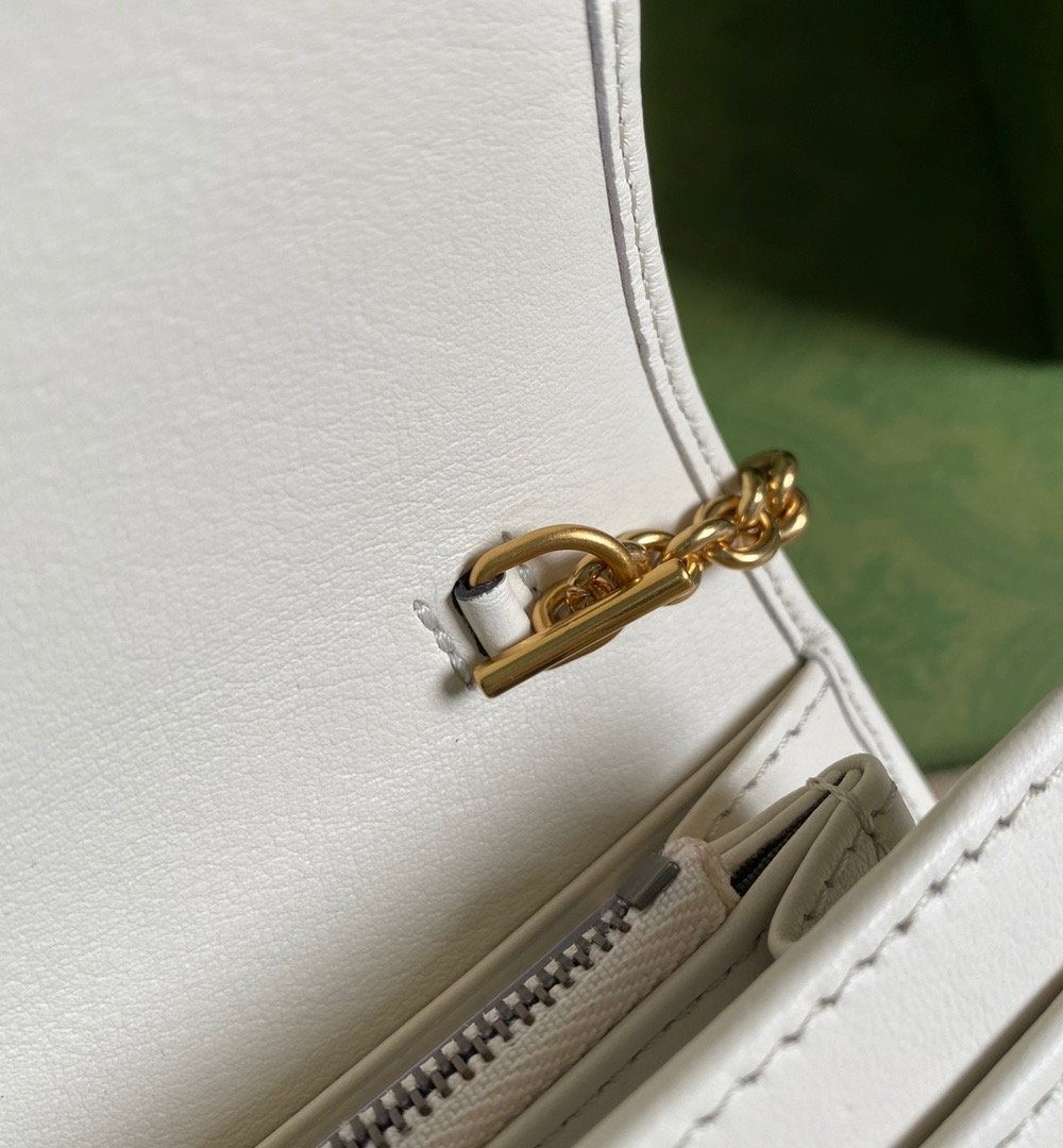 1:1 Replica Gucci Diana Chain Wallet With Bamboo White For Women, Women's Bags 7.4in/19cm GG 658243 17Q0T 9022