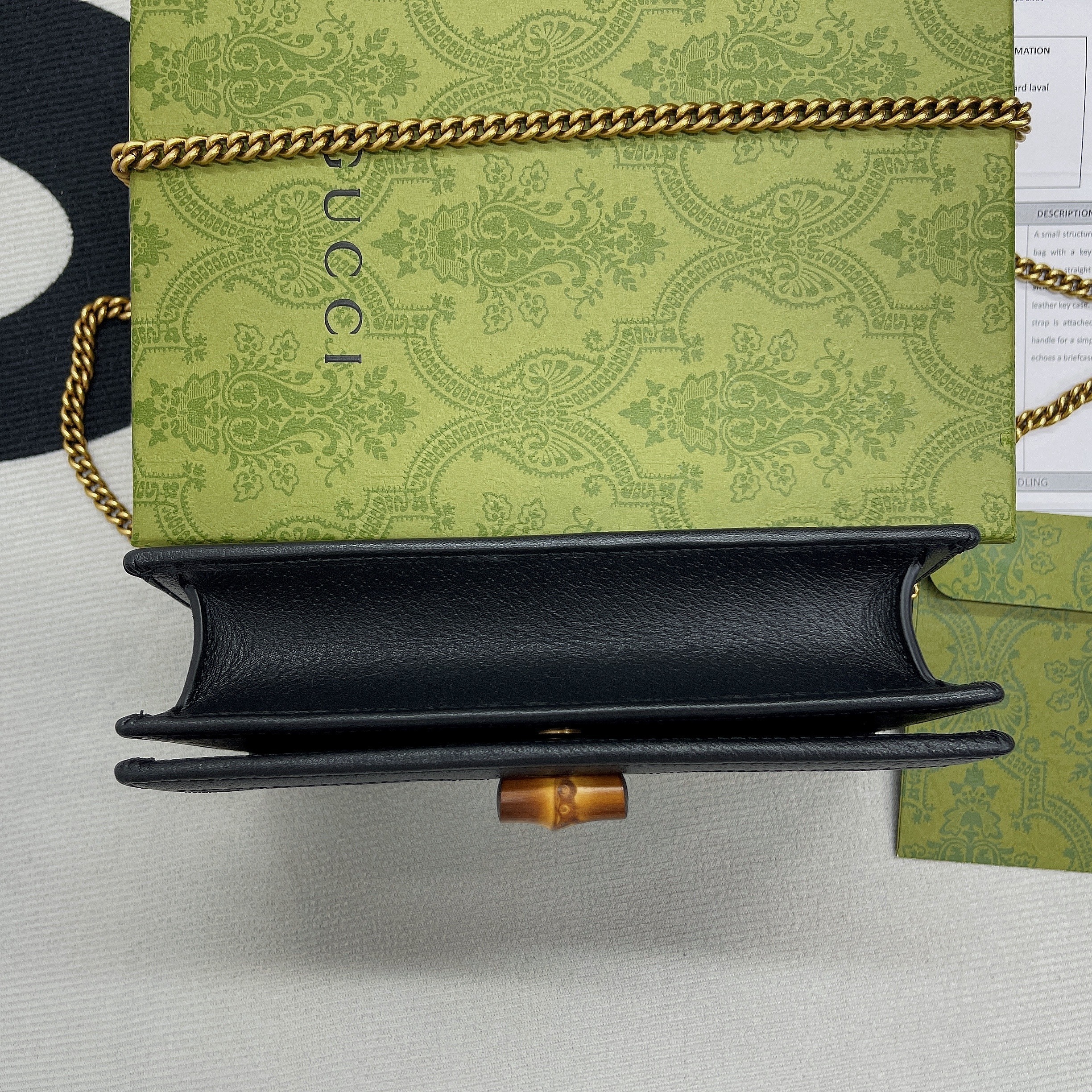 1:1 Replica Gucci Diana Mini Bag With Bamboo Black For Women, Women's Bags 7.5in/19cm GG 696817 DJ20T 1000 - Image 15