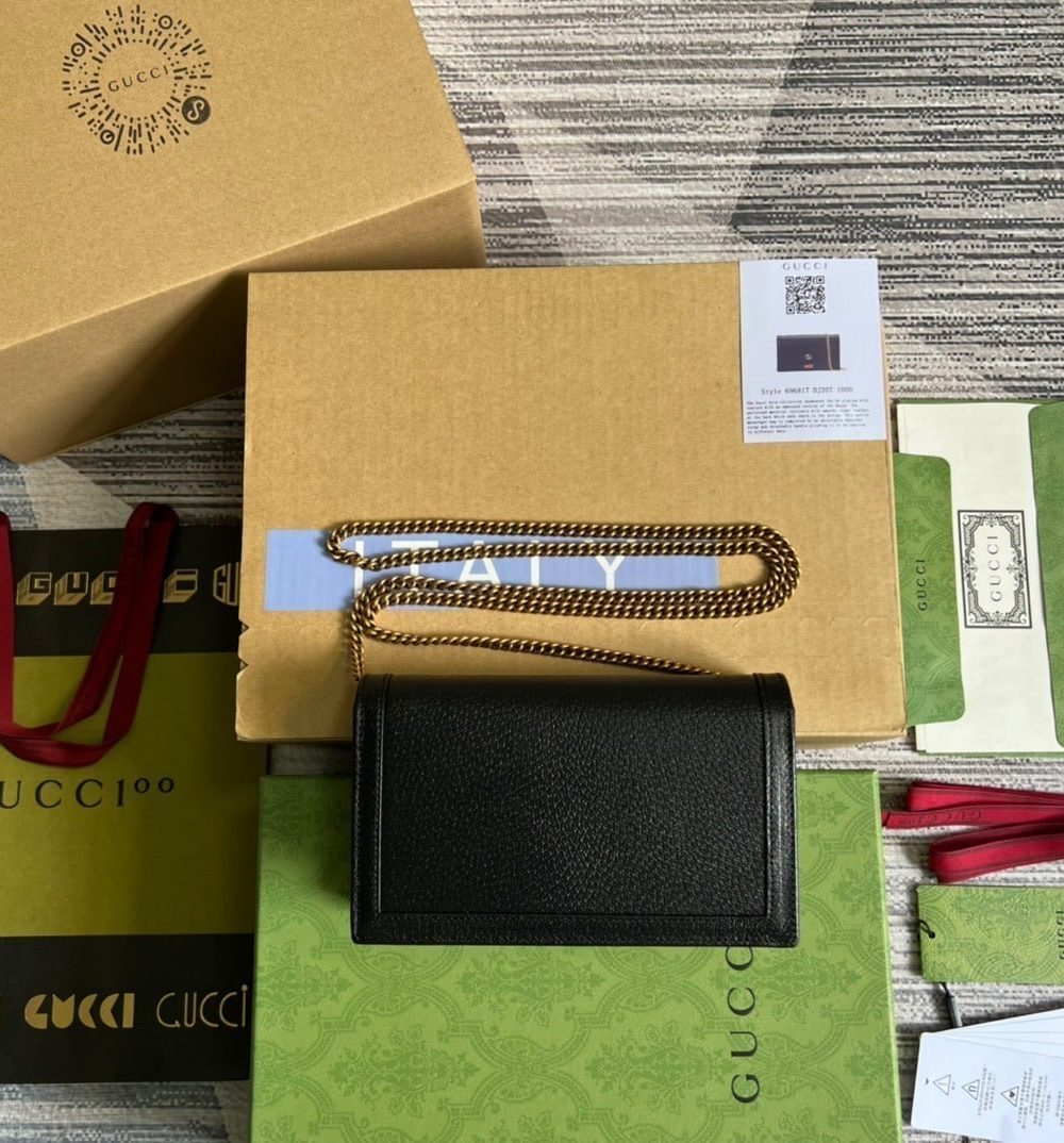 1:1 Replica Gucci Diana Mini Bag With Bamboo Black For Women, Women's Bags 7.5in/19cm GG 696817 DJ20T 1000