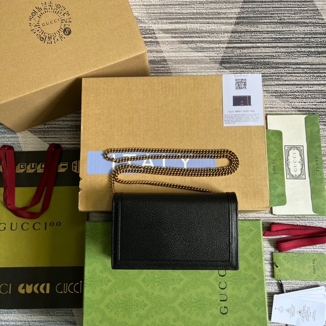 1:1 Replica Gucci Diana Mini Bag With Bamboo Black For Women, Women's Bags 7.5in/19cm GG 696817 DJ20T 1000 - Image 6