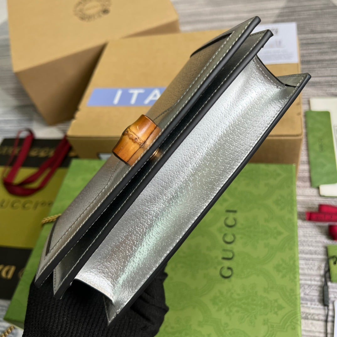 1:1 Replica Gucci Diana Mini Bag With Bamboo Black For Women, Women's Bags 7.5in/19cm GG 696817 DJ20T 1000 - Image 12