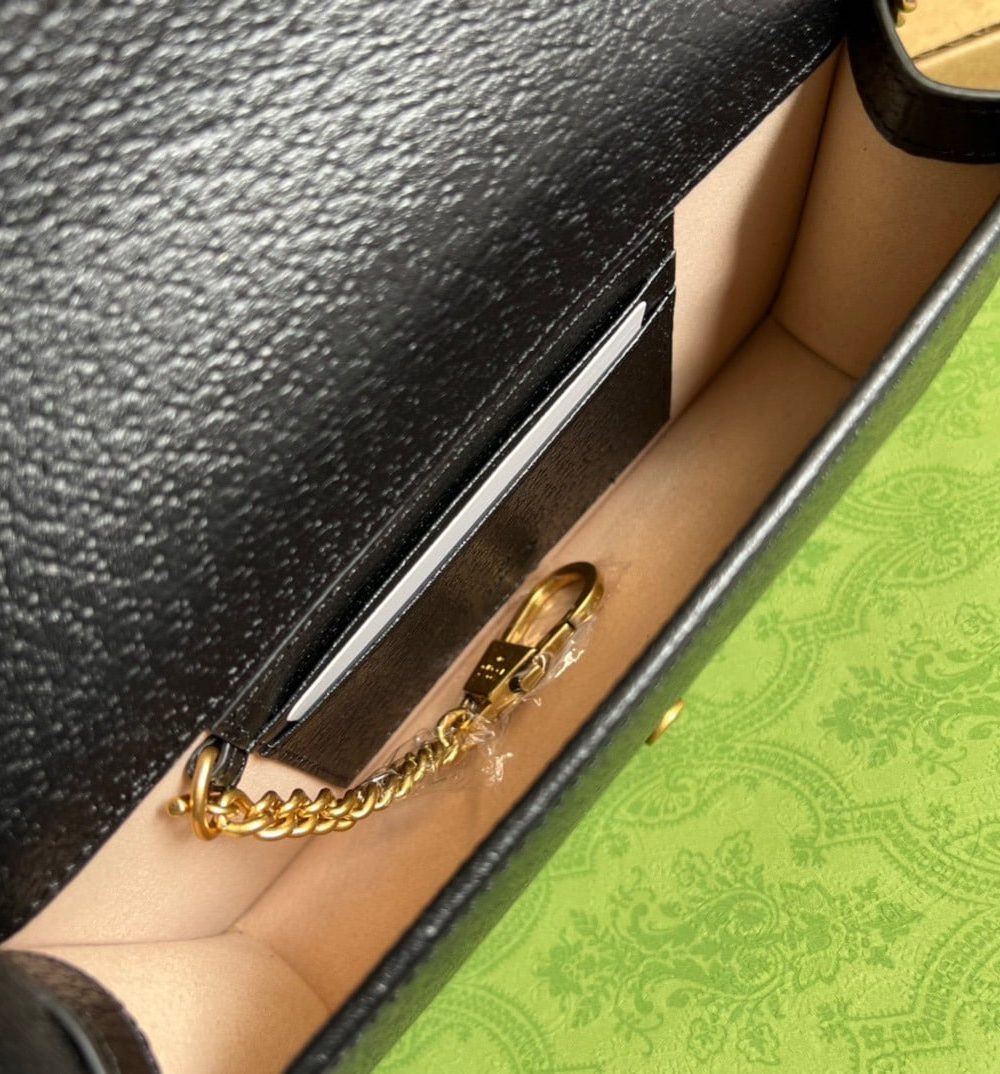 1:1 Replica Gucci Diana Mini Bag With Bamboo Black For Women, Women's Bags 7.5in/19cm GG 696817 DJ20T 1000