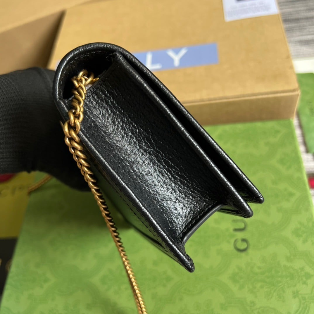 1:1 Replica Gucci Diana Mini Bag With Bamboo Black For Women, Women's Bags 7.5in/19cm GG 696817 DJ20T 1000 - Image 14
