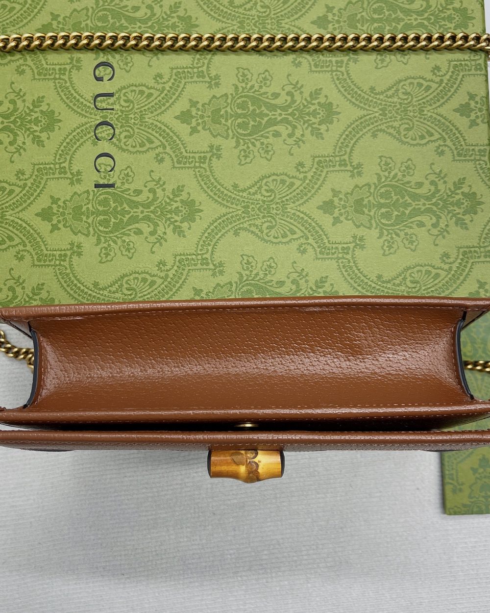 1:1 Replica Gucci Diana Mini Bag With Bamboo Brown For Women, Women's Bags 7.5in/19cm GG