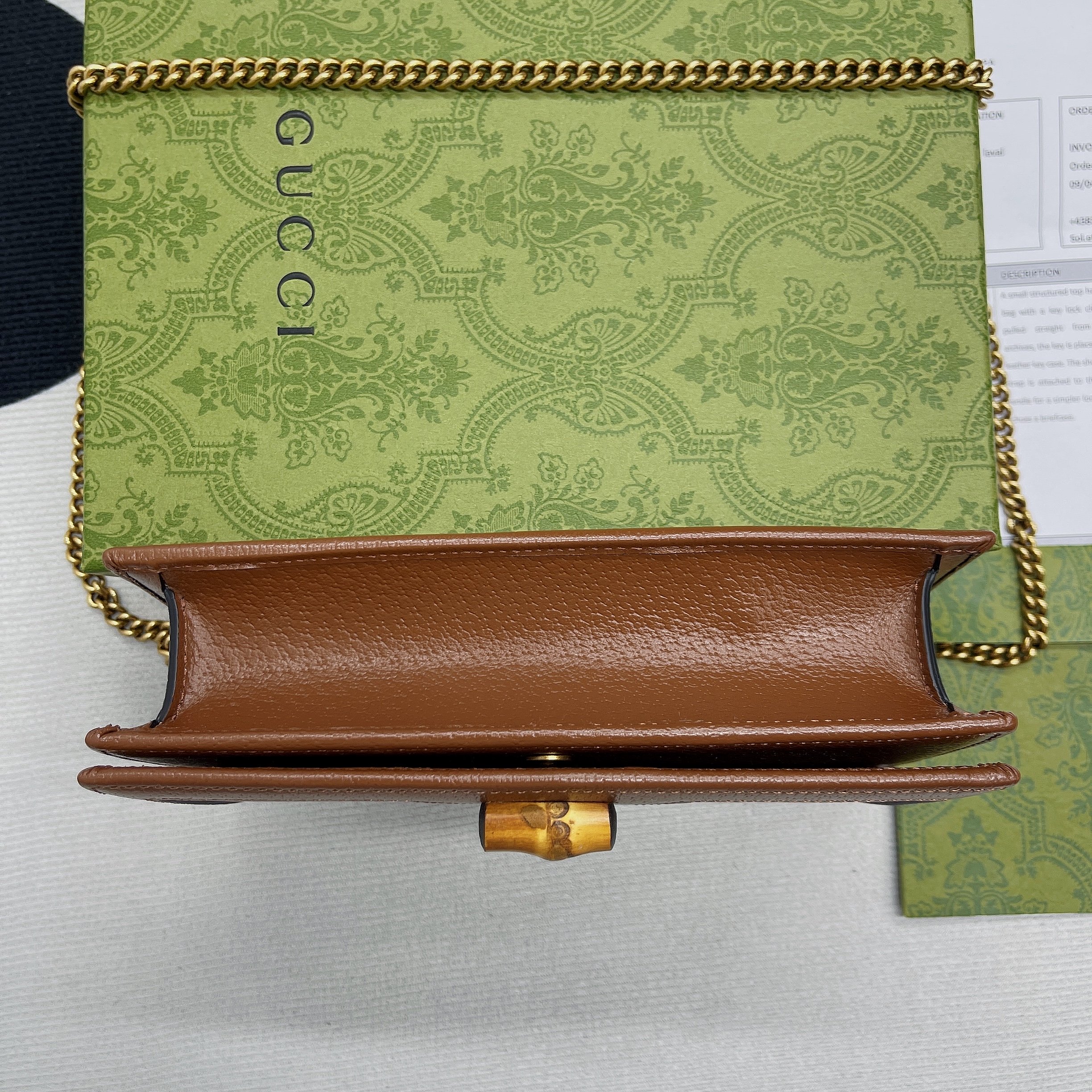 1:1 Replica Gucci Diana Mini Bag With Bamboo Brown For Women, Women's Bags 7.5in/19cm GG - Image 4