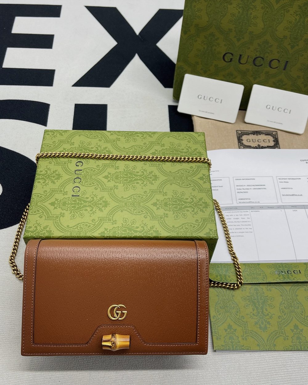 1:1 Replica Gucci Diana Mini Bag With Bamboo Brown For Women, Women's Bags 7.5in/19cm GG