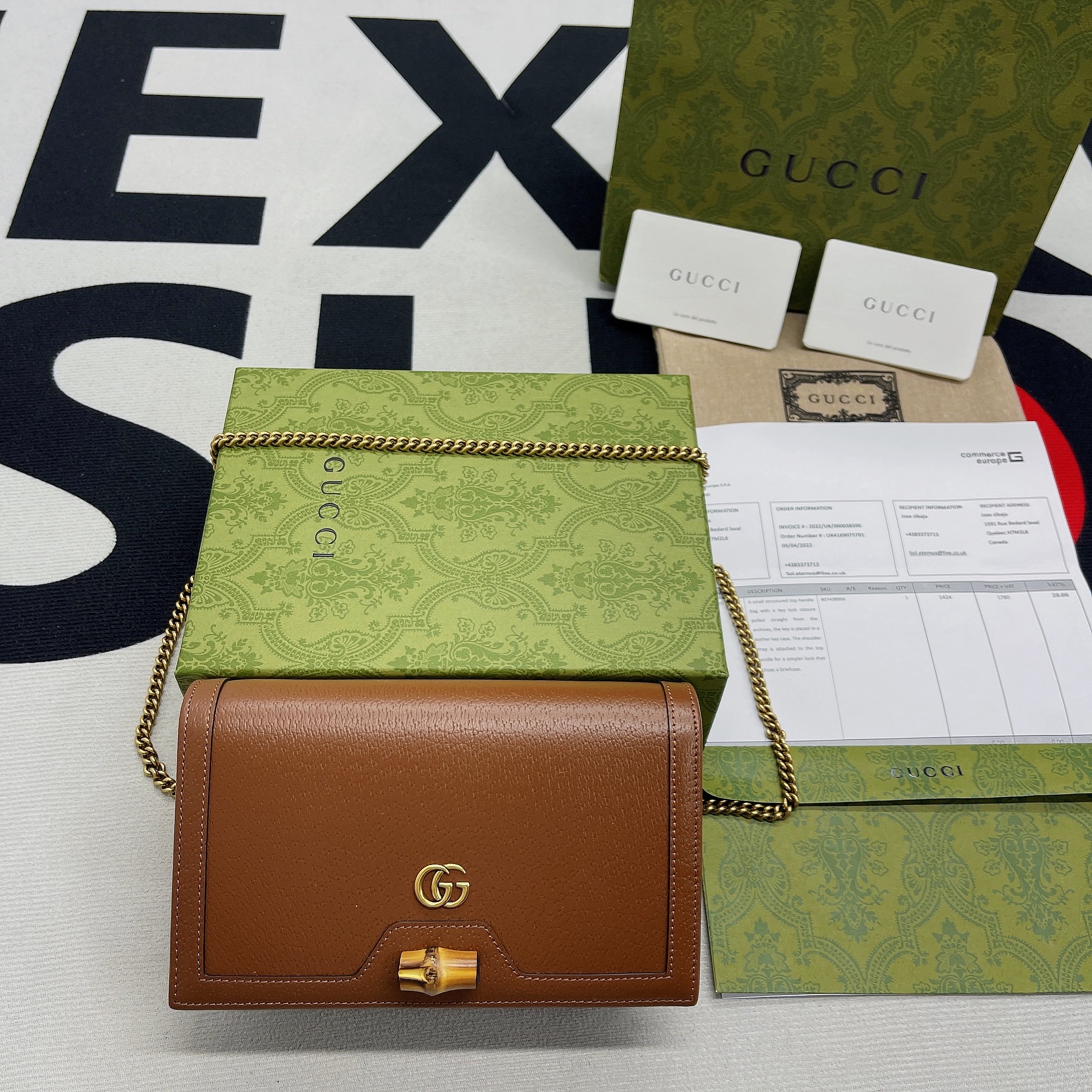 1:1 Replica Gucci Diana Mini Bag With Bamboo Brown For Women, Women's Bags 7.5in/19cm GG