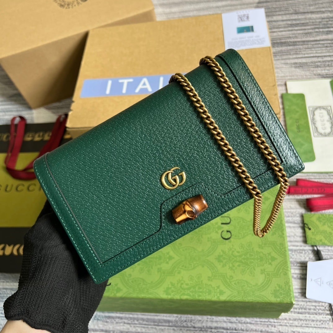 1:1 Replica Gucci Diana Mini Bag With Bamboo Green For Women, Women's Bags 7.5in/19cm GG 696817 DJ20T 3120 - Image 4