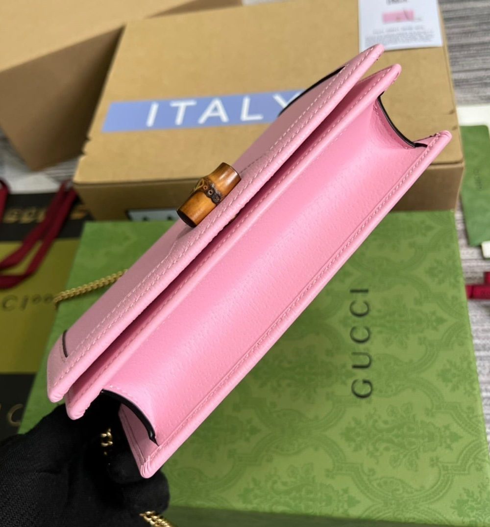1:1 Replica Gucci Diana Mini Bag With Bamboo Pink For Women, Women's Bags 7.5in/19cm GG 696817 DJ20T 5815
