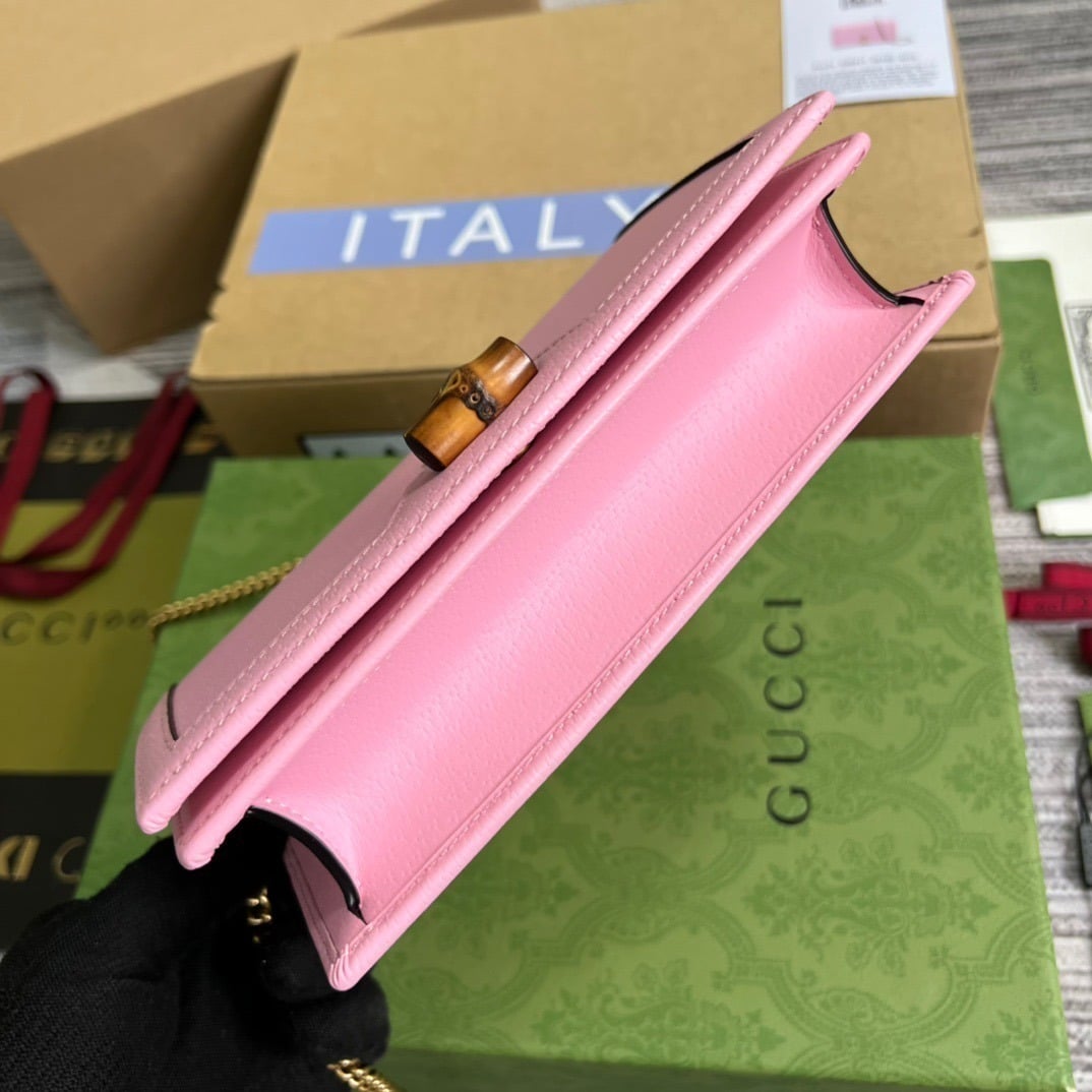 1:1 Replica Gucci Diana Mini Bag With Bamboo Pink For Women, Women's Bags 7.5in/19cm GG 696817 DJ20T 5815 - Image 7