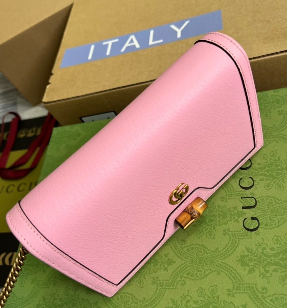 1:1 Replica Gucci Diana Mini Bag With Bamboo Pink For Women, Women's Bags 7.5in/19cm GG 696817 DJ20T 5815