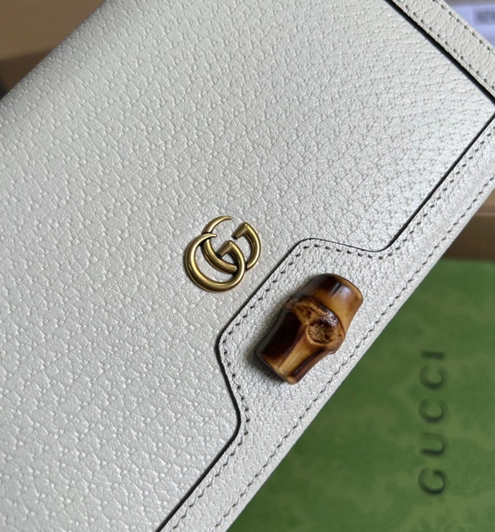 1:1 Replica Gucci Diana Mini Bag With Bamboo White For Women, Women's Bags 7.5in/19cm GG